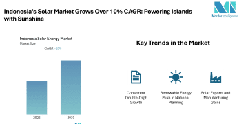 Indonesia Solar Energy Market valued at 532.4 GWh in 2024, growing at over 10% CAGR through 2030