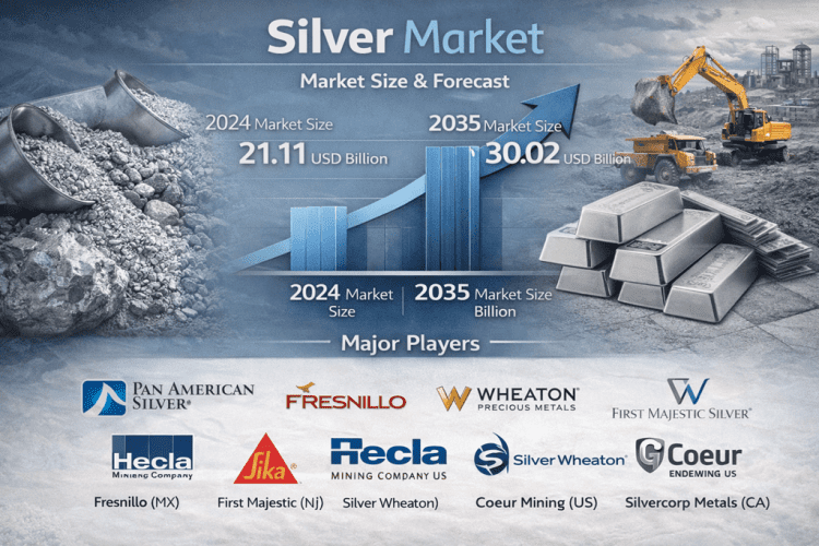 Silver Market Size USD 30.02 Billion by 2035