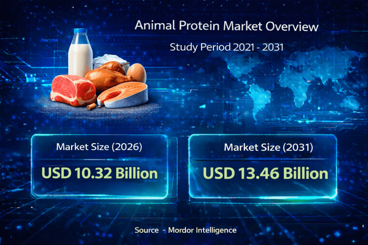 Animal Protein Market Size to Reach USD 13.46 Billion by 2031 – Mordor Intelligence – Press Releases Distribution for Market Research Reports
