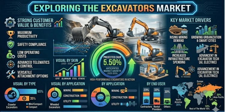 How the Global Excavators Market Is Powering Infrastructure, Mining, and Smart Construction on Its Way to USD 134.3 Billion by 2035 – Press Releases Distribution for Market Research Reports
