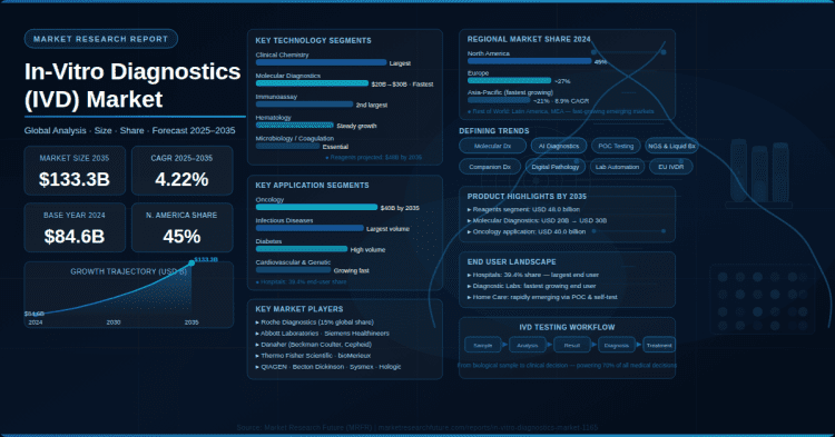 Global In-Vitro Diagnostics (IVD) Market to Reach USD 133.3 Billion by 2035 – Press Releases Distribution for Market Research Reports
